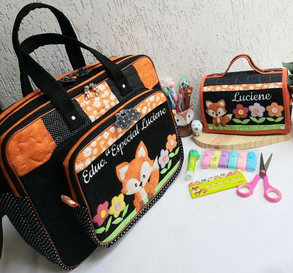 Bolsa bolsa 3 divisões +maletinha 3 em 1