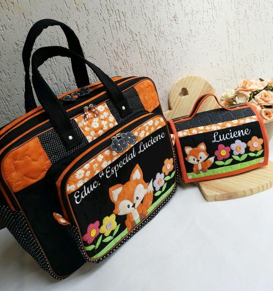 Bolsa bolsa 3 divisões +maletinha 3 em 1