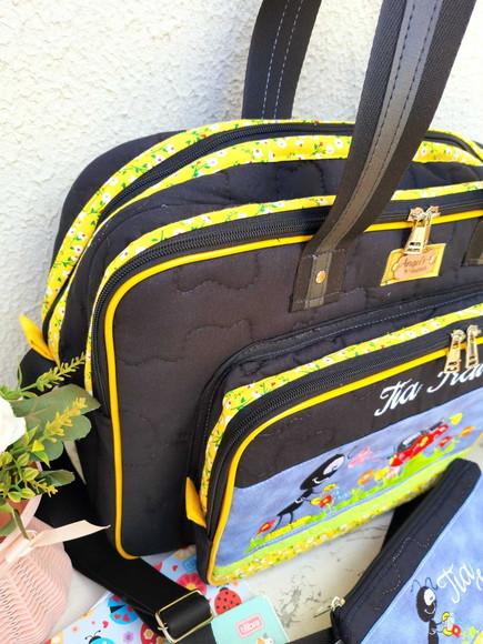 Bolsa Bolsa 3 Divisões com Alça Transversal e Estojo