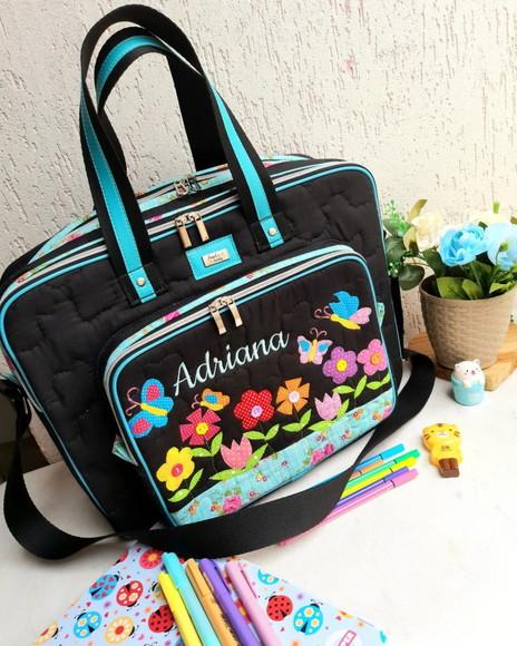Bolsa Bolsa 3 Divisões com Alça Transversal Jardim