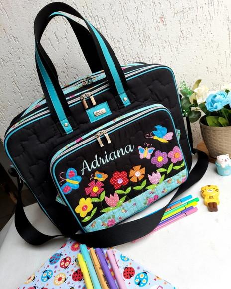Bolsa Bolsa 3 Divisões com Alça Transversal Jardim