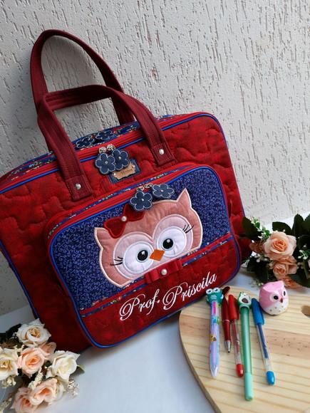 Bolsa bolsa 3 divisões corujinha