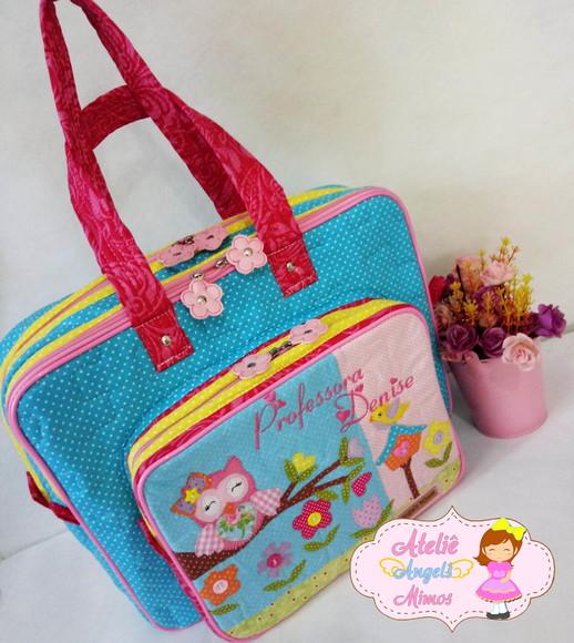 Bolsa bolsa 3 divisões corujinha