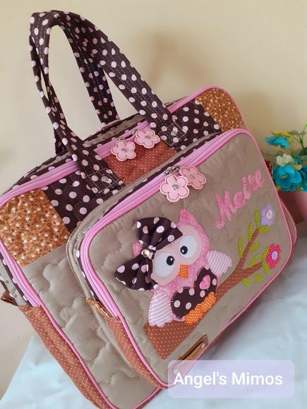 Bolsa bolsa 3 divisões corujinha