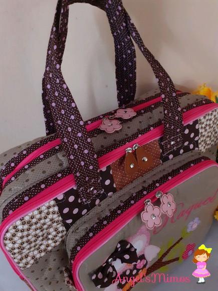 Bolsa bolsa 3 divisões corujinha