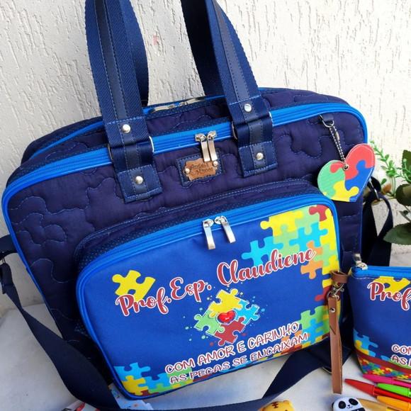 Bolsa Bolsa 3 Divisões e Necessaire Autismo