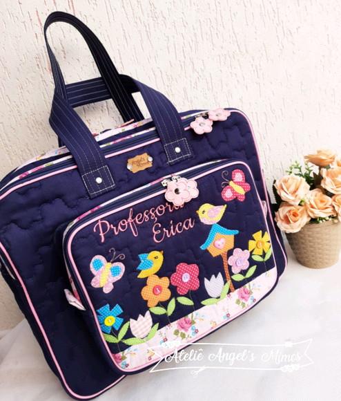 Bolsa bolsa 3 divisões jardim encantado