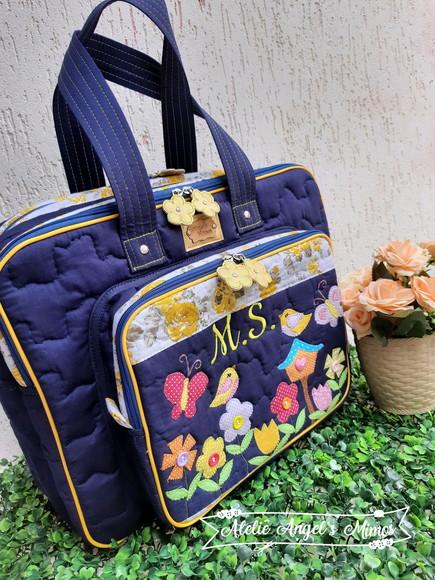 Bolsa bolsa 3 divisões jardim encantado