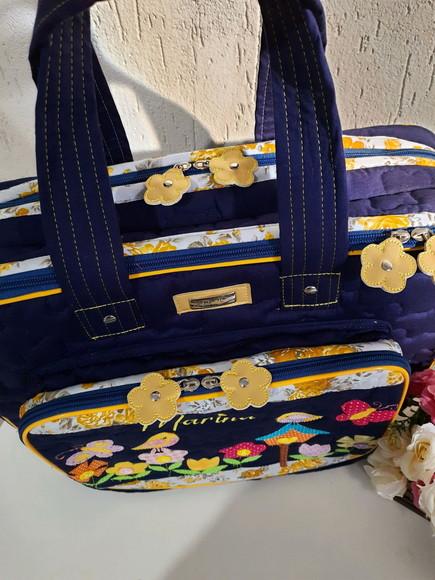 Bolsa bolsa 3 divisões jardim encantado