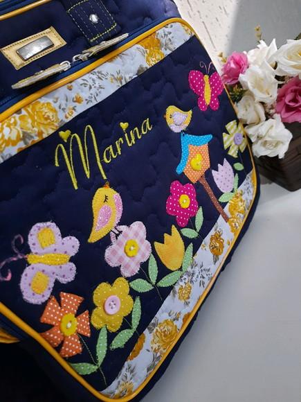 Bolsa bolsa 3 divisões jardim encantado
