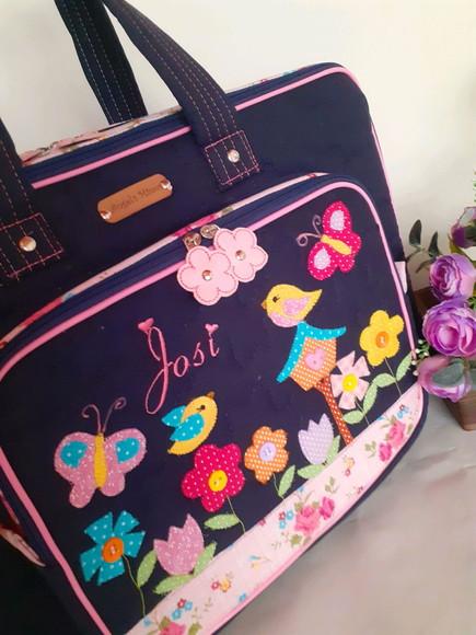 Bolsa bolsa 3 divisões jardim encantado