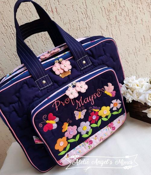 Bolsa bolsa 3 divisões jardim encantado