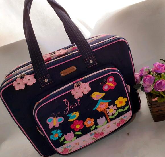 Bolsa bolsa 3 divisões jardim encantado