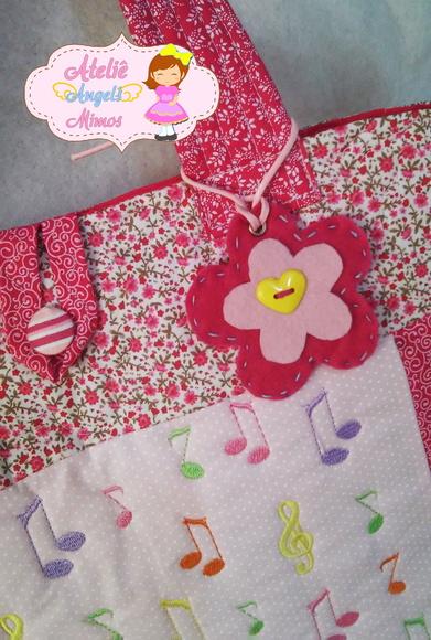 Bolsa Flores e Notas Musicais