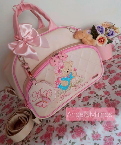 Bolsa Passeio G sintético perolizado Ursa princesa