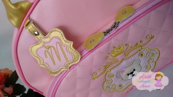 Bolsa Passeio G sintético perolizado Ursa princesa