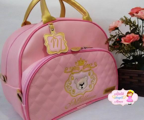 Bolsa Passeio G sintético perolizado Ursa princesa