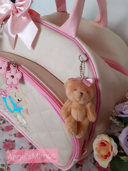 Bolsa Passeio G sintético perolizado Ursa princesa
