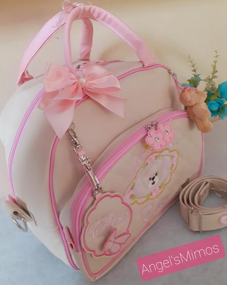 Bolsa Passeio G sintético perolizado Ursa princesa