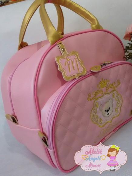 Bolsa Passeio G sintético perolizado Ursa princesa