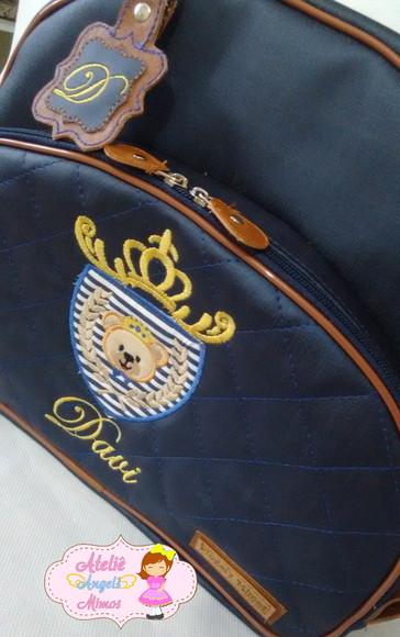 Bolsa Passeio G sintético perolizado Urso príncipe