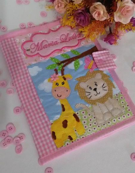 Capa Carteira de vacina + capa plástica Safari menina