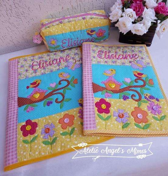 Capa de caderno+capa de diário +estojo