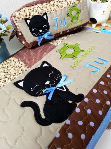 Capa para notebook e estojo Box Gatinho
