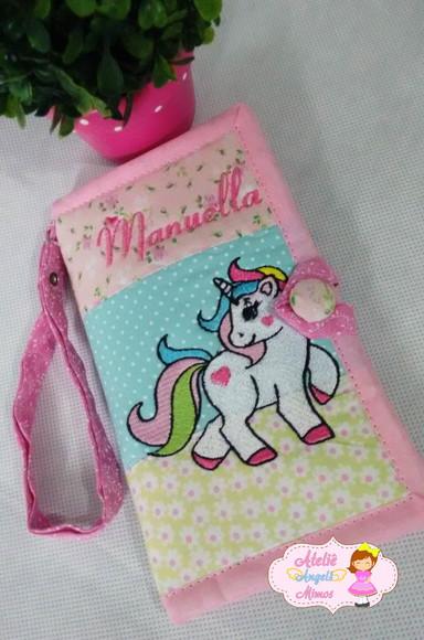 Carteira porta celular Unicórnio