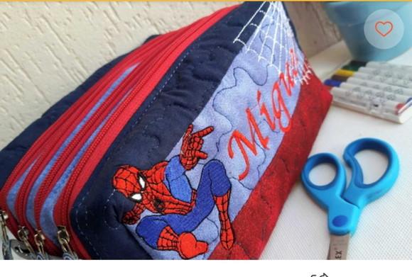 Estojo Box 4 Divisões Homem Aranha com Alça