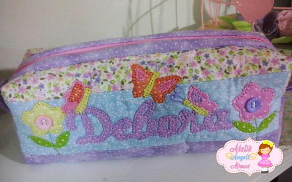 Estojo Box Flores e Borboletas personalizado
