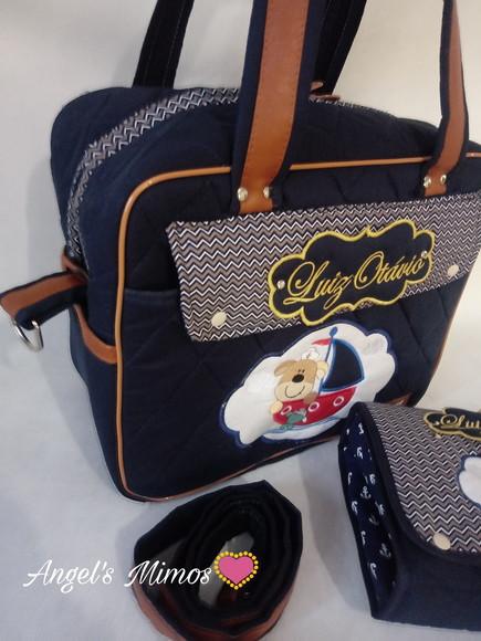 Kit Bolsa + porta fraldas/Lenço