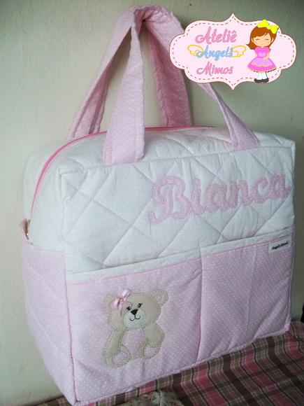 Kit Bolsa + Carteira de vacina Ursinha
