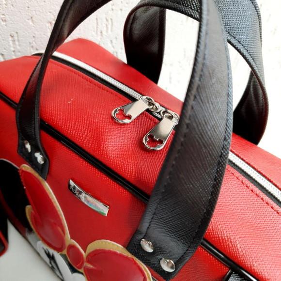 Kit bolsa 3 divisões + bolsa media couro sintetico