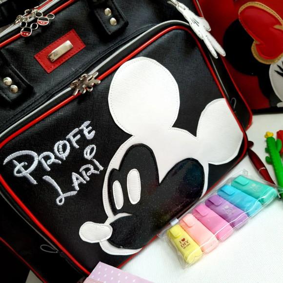 Kit bolsa 3 divisões + bolsa media couro sintetico