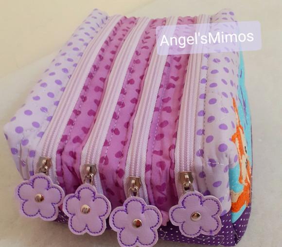 kit bolsa bolsa 3 divisões + estojo 4 divisões e lancheira