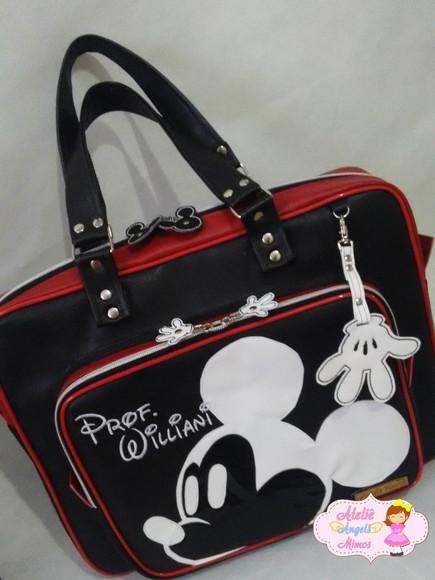 Kit bolsa notebook + bolsa media couro sintetico
