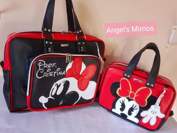 Kit bolsa notebook + bolsa media couro sintetico