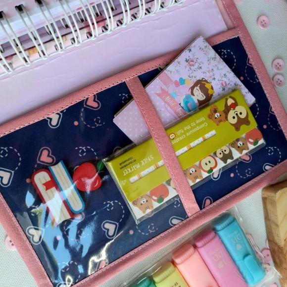 Kit capa de agenda + estojo box personalizado