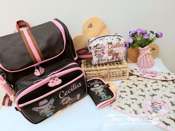 Kit com mochila XG essencial Menina Cowgirl