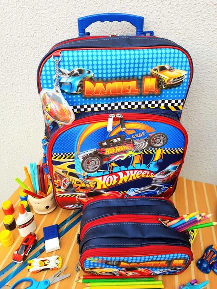 Kit Completo Escolar 4 Peças Hotweels