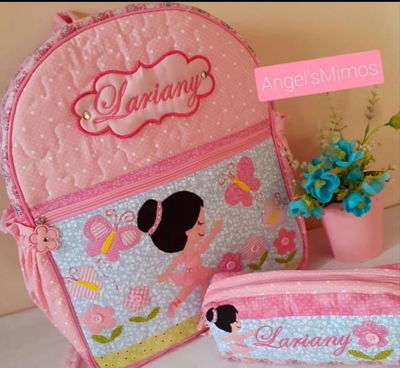 Kit Escolar Personalizado 3 Peças Bailarina