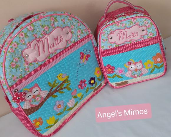 kit escolar/creche Corujinha 7 peças