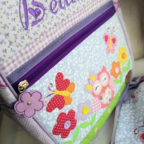 Kit escolar/Kit creche corujunha personalizado 5 peças