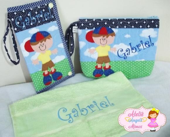 Kit escolar/viagem Menininho 5 peças