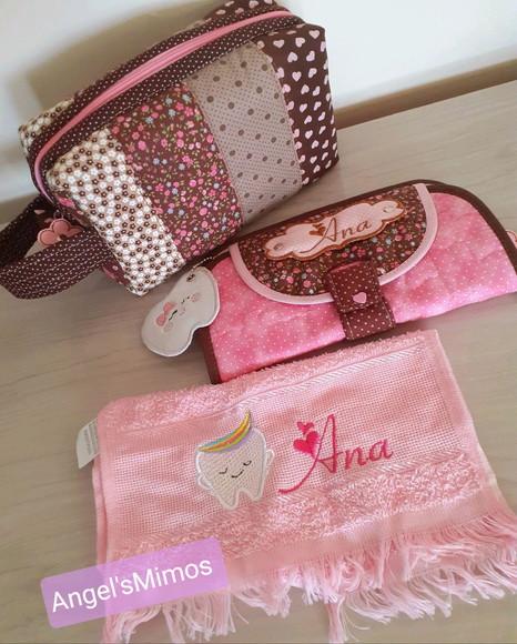 kit floral marron e rosa 3 pecas
