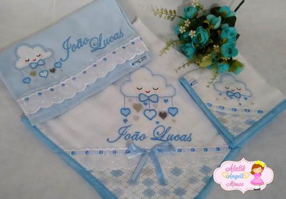 kit fraldas + toalha Chuva de benção