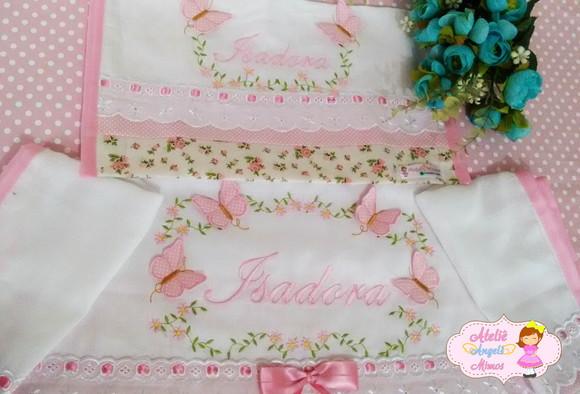 kit fraldas luxo menina borboletas 3D