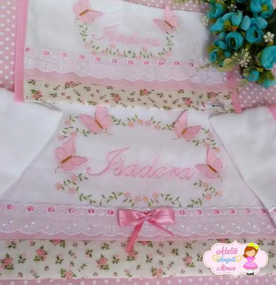 kit fraldas luxo menina borboletas 3D
