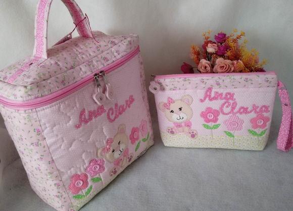 Kit Frasqueira + necessaire Ursinha